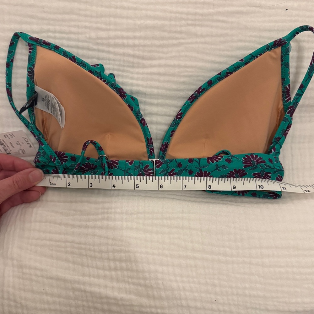 J. Crew Factory Green and Purple Floral Bikini Top - Picture 4 of 4